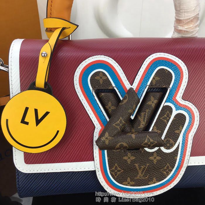 路易威登LV 頂級原單 官網特別款 刺繡Epi皮革 Monogram 帆布貼飾 Twist中號手袋 手提肩背斜挎包 M52514  YDH2357